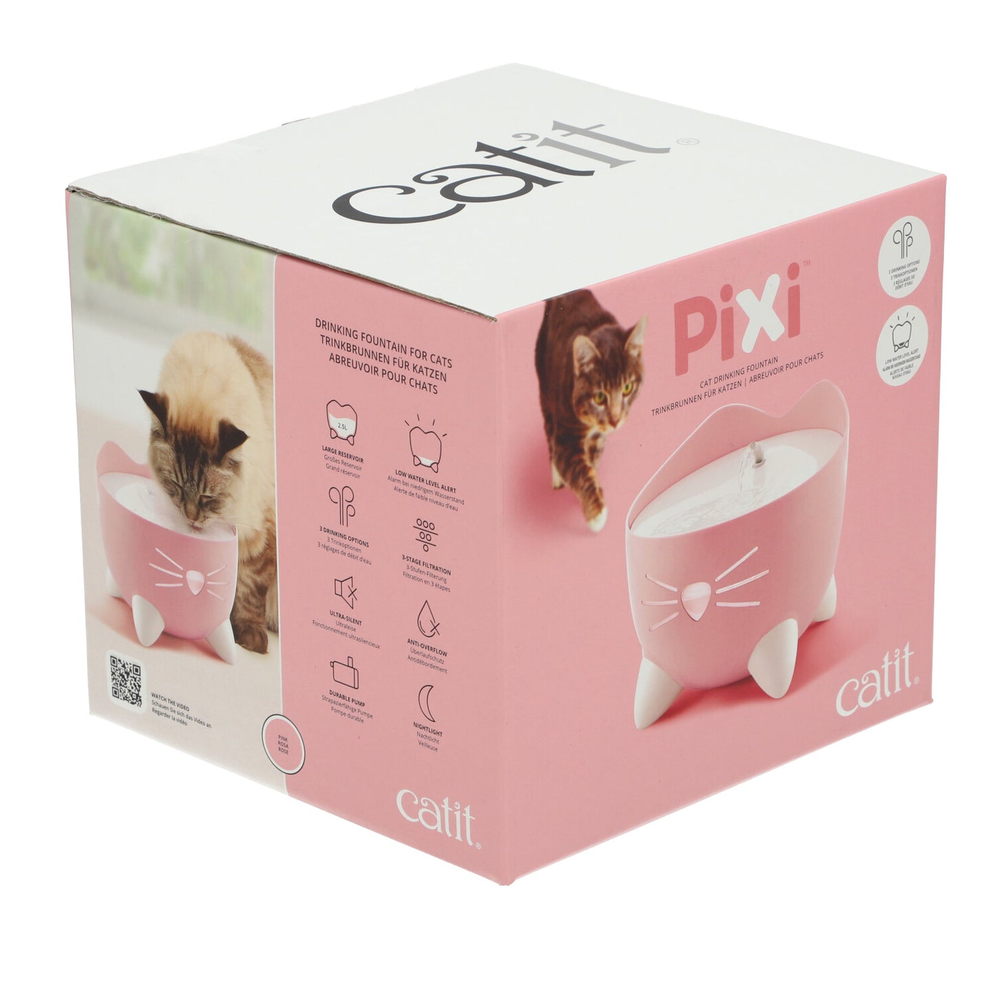 קט איט פיקסי מזרקת מים לחתול ורוד 2.5 ליטר