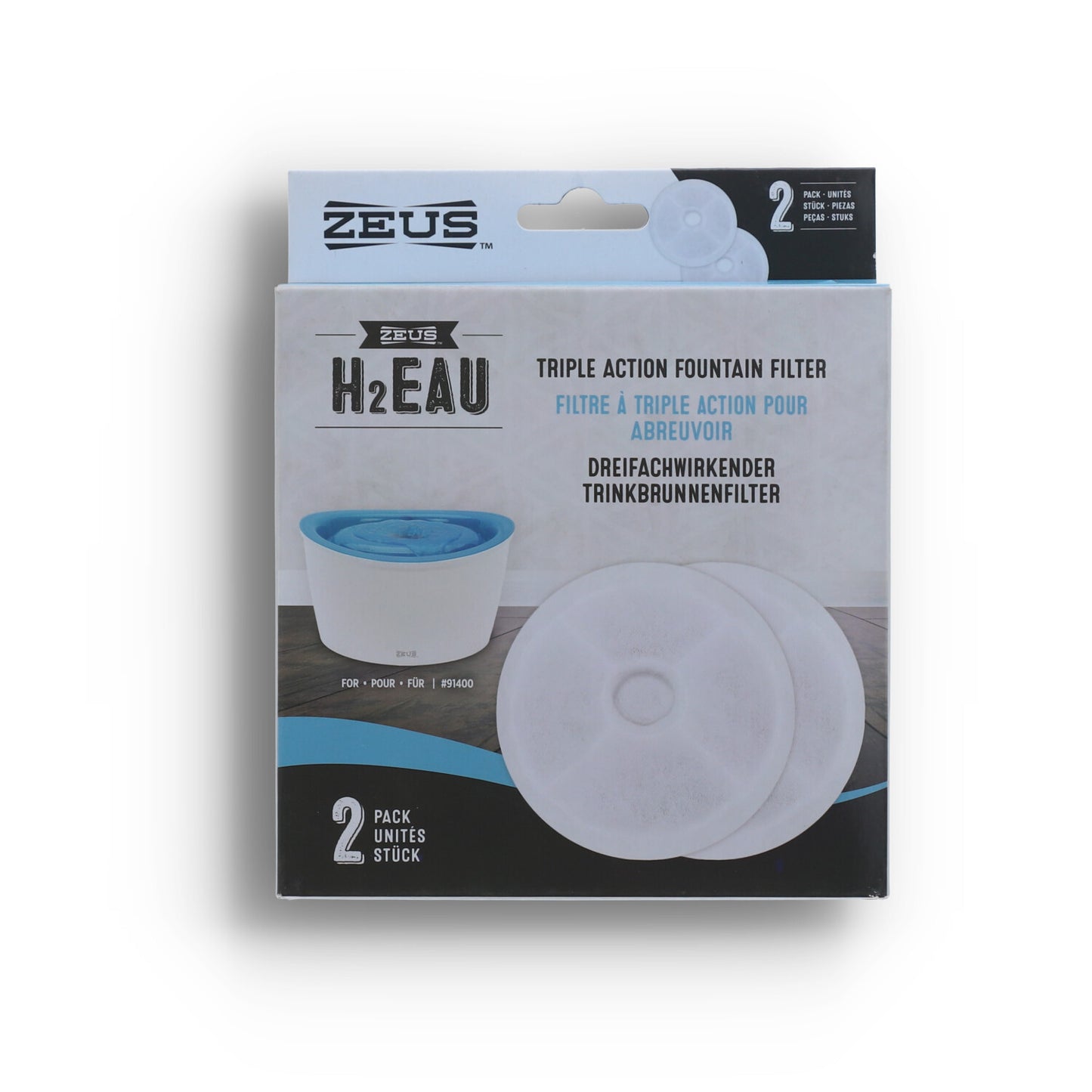 זאוס פילטר 2 יח למזרקת מים 6 ליטר