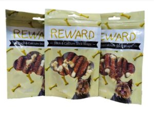 חטיף REWARD לכלב - מקלות סידן עטופים בברווז 100 גרם בקופסה