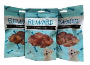 חטיף REWARD לכלב - טבעות עוף 100 גרם בקופסה