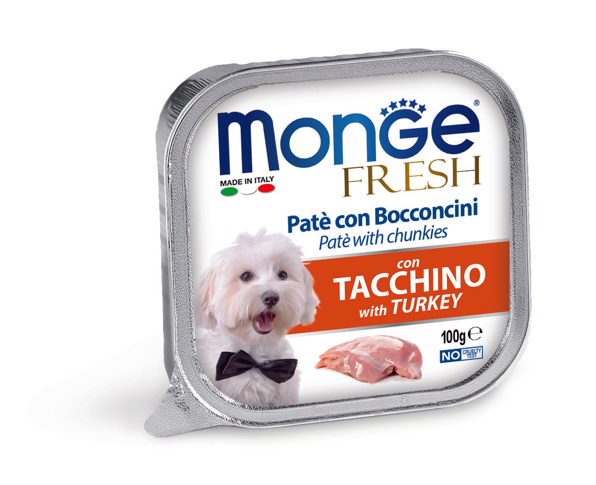 מונג פרש לכלב פטה עם נתחי הודו 100 גרם בקופסה