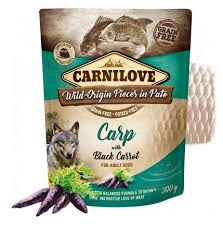 פאוץ קארנילאב כלב קרפיון וגזר שחור 300 גרם בקופסה