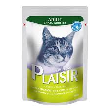 פלזיר פאוץ' לחתול בטעם סלמון ודג בקלה 100 גרם בפאוץ