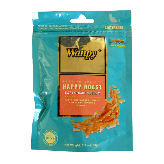 וואנפי לחתול רצועות עוף רכות 100 גרם בקופסה