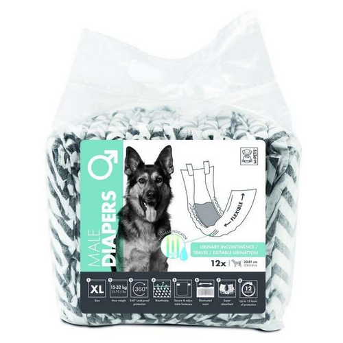 חיתולים לכלב זכר XL 12 יחידה