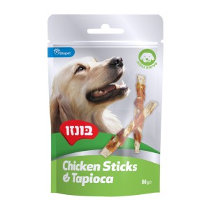 חטיף בונזו סטיקים עם עוף וטפיוקה 80 גרם בקופסה