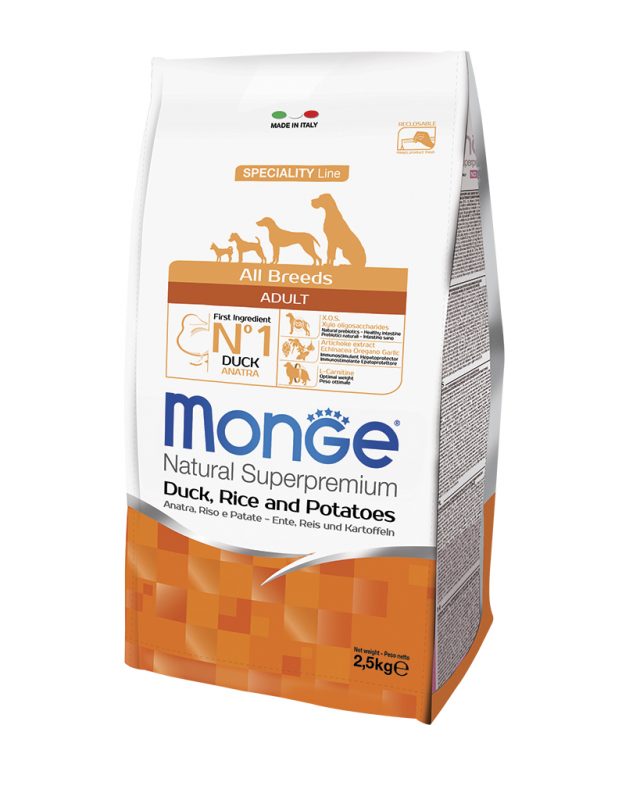 מונג כלב - ברווז אורז ותפו"א 12 קילוגרם