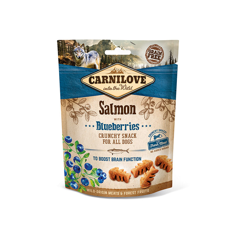 חטיף קאר' קראנצ סלומון ואוכמניות 200 גרם בשקית