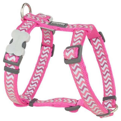 רתמה לכלב XS זוהרת ורוד זיגזג 1 יחידה