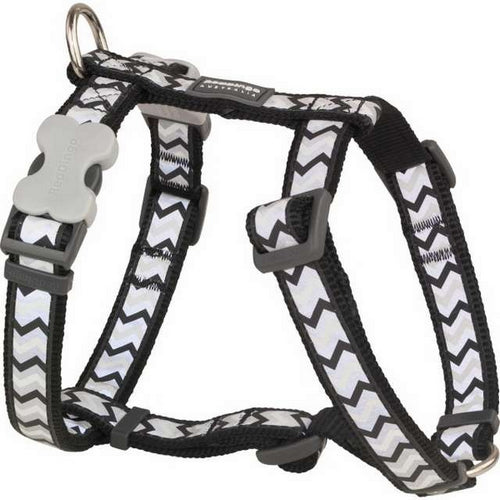 רתמה לכלב M זוהרת שחור זיגזג 1 יחידה