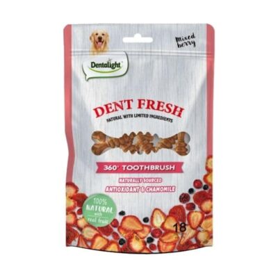 דנט פרש- חטיף דנטלי מועשר בקמומיל ופירות להרגעה 150 גרם בקופסה