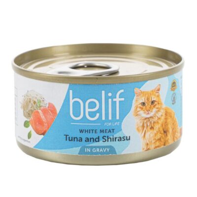 מעדן בטעם טונה ושירסו ברוטב BELIF 80 גרם בקופסה