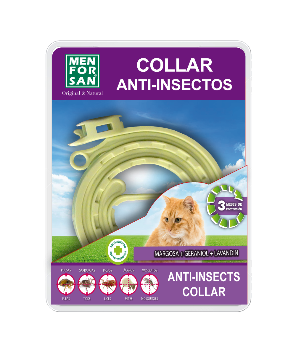Men For San קולר טבעי נגד פרעושים וקרציות לחתולים 1 יחידה