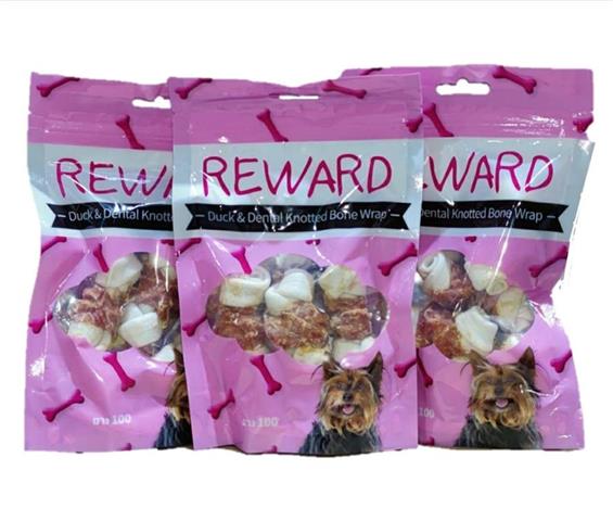 חטיף REWARD לכלב - עצם דנטלית מלופפת ברווז 100 גרם בקופסה