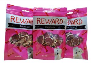 חטיף REWARD לכלב - ברווז בצורת סושי 100 גרם בקופסה