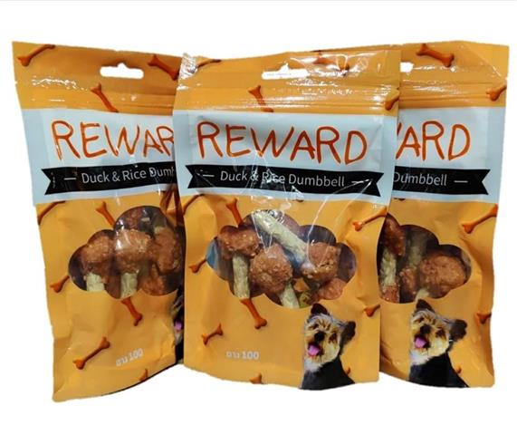 חטיף REWARD לכלב - ברווז ואורז בצורת משקולת 100 גרם בקופסה