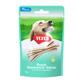 חטיף בונזו סנדוויץ במילוי ברווז 80 גרם בקופסה