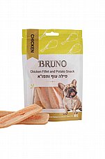 חטיף ברונו לכלב בטעם פילה עוף ותפו"א 80 גרם בשקית