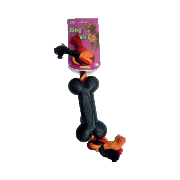 עצם ענק גומי שחור + חבל 1 יחידה