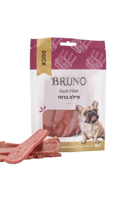 חטיף ברונו לכלב בטעם פילה ברווז 80 גרם בשקית